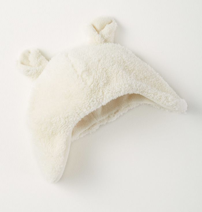 Adorable animal winter hats for babies: Fleece teddy hat at Mini Boden
