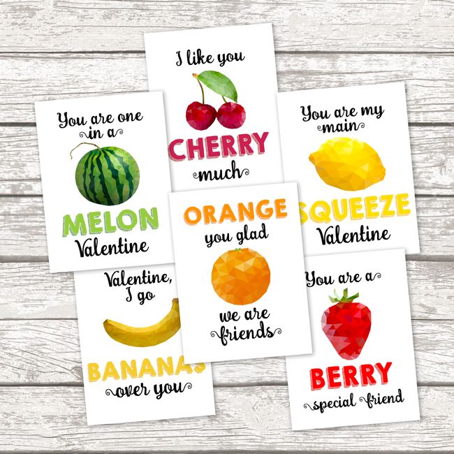 Free printable Valentines for the classroom get fruity (ha). | Pretty My Party