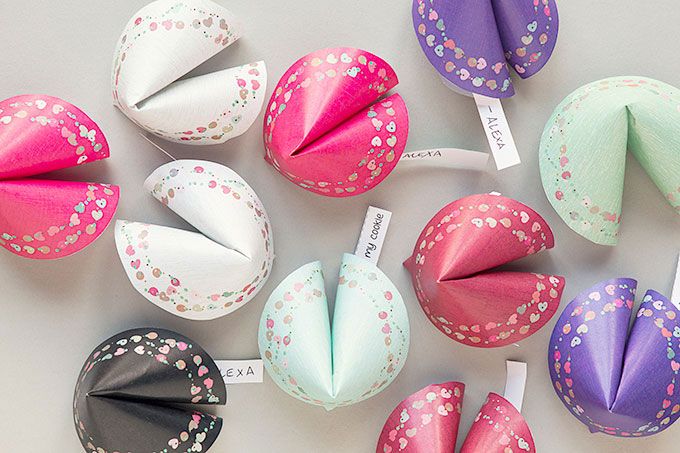 Best printable Valentines  for older kids: Paper fortune cookies at Evermine