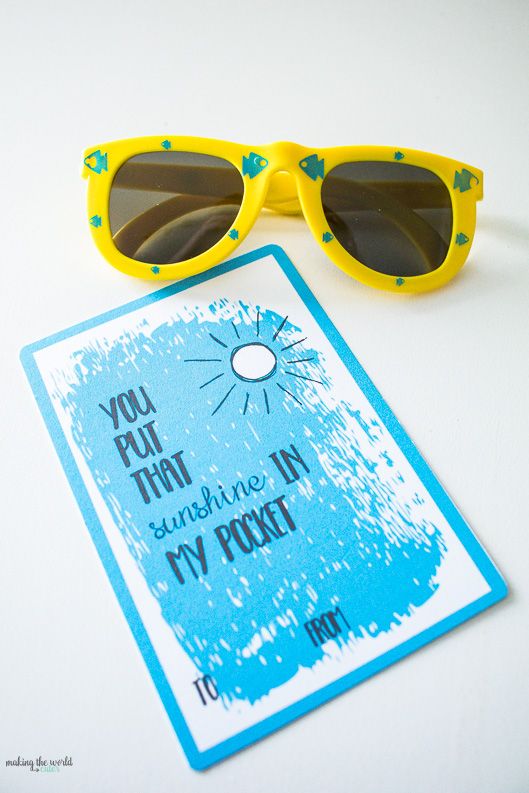 Free printable Valentines for the classroom: Sunglasses pair perfectly with these cards from Making the World Cuter.
