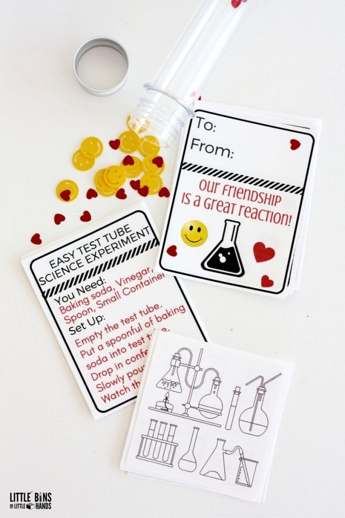 Free printable Valentines for the classroom: Give science some love with these cards from Little Bins for Little Hands