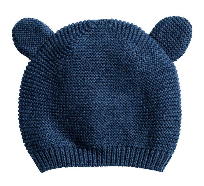 Adorable animal hats for babies: Navy hat at H&M with bear ears