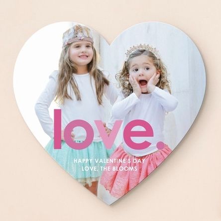 Love these heart-shaped Valentine's Day photo cards from Minted.