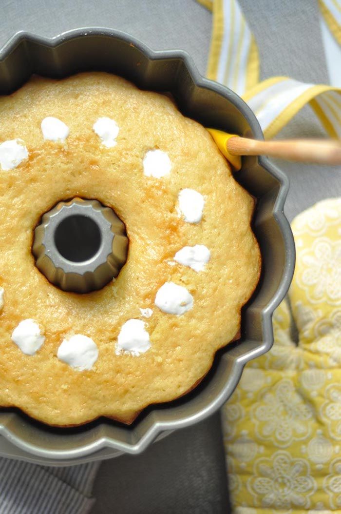 Copycat snack cake recipes: Twinkie Poke Cake at Mighty Mrs.