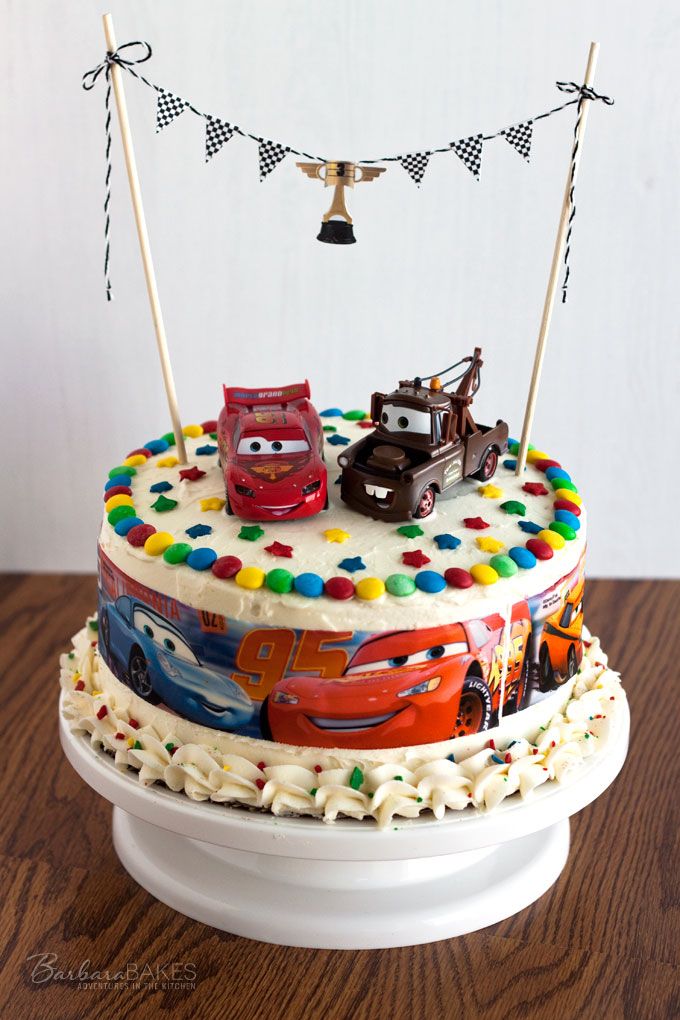 Having a Disney 3 birthday party? This easy approach to a Cars cake at Barbara Bakes is perfect! 