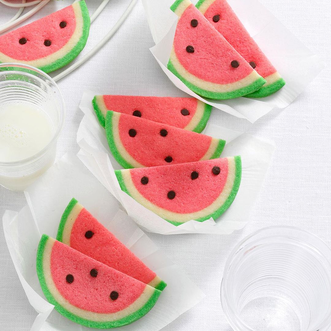 The Watermelon Slice Cookies at Taste of Home look like they might be hard to pull off, but are actually super easy. They look super pro too!