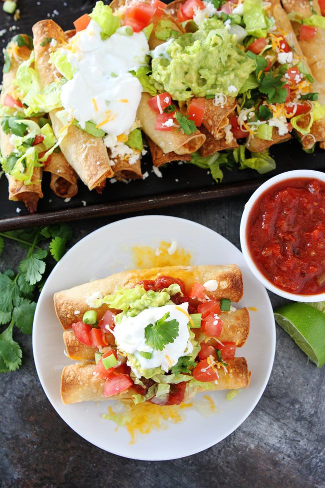 Cool Mom Eats weekly meal plan: Baked Chicken Taquitos at Two Peas & Their Pod