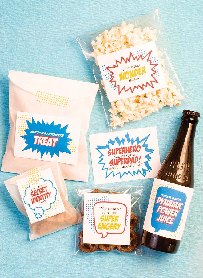 Father's Day food gifts that the kids can help make: Father's Day Superdad Snacks at Pizzazzerie