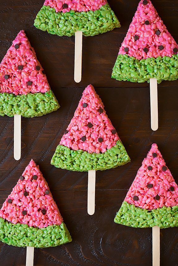 It doesn't get better than these Watermelon Rice Krispies Treats at Cooking Classy: Adorable, easy, and of course, as always, super tasty. 