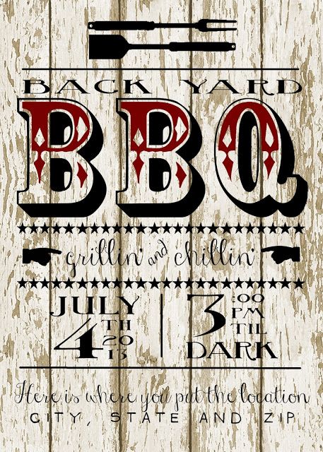 Backyard party ideas: Printable Invitations by My 3 Monsters
