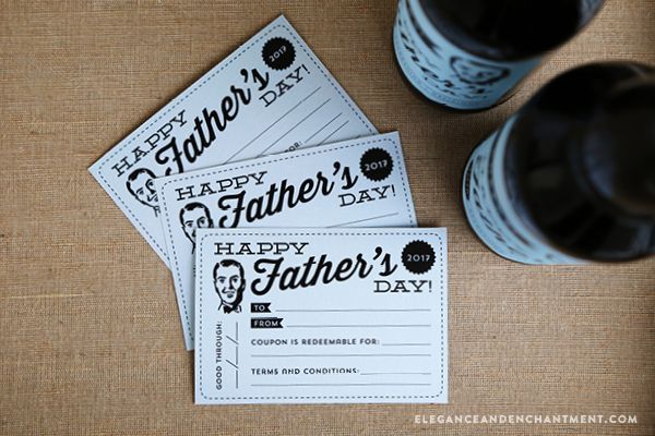 Free Father's Day printables: Coupons by Elegance and Enchantment