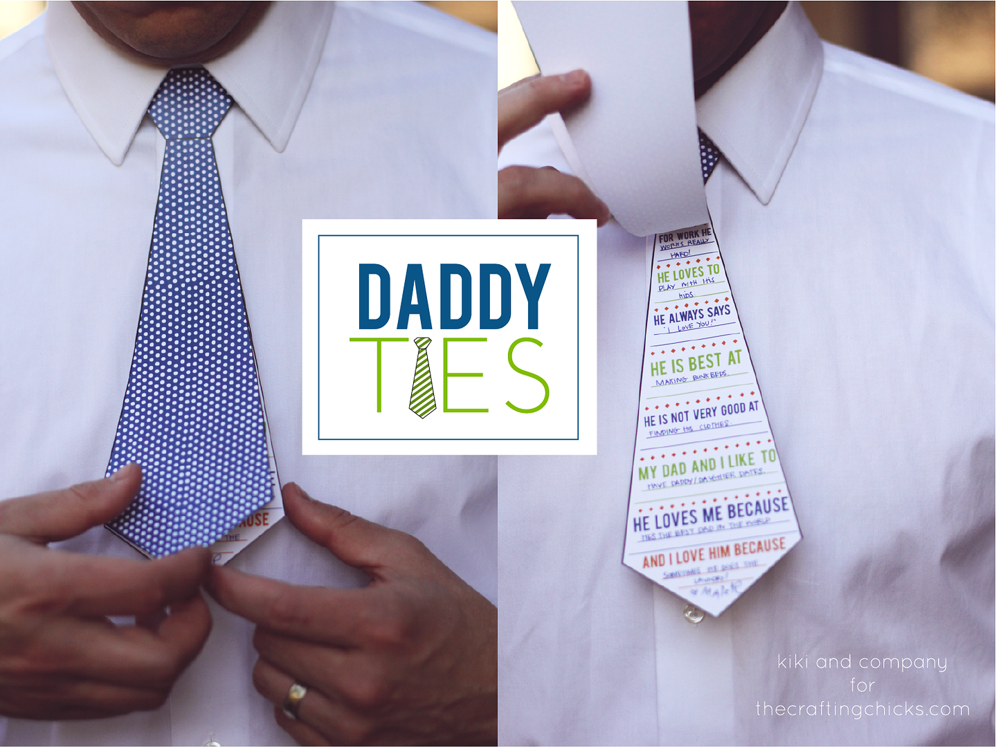 Free Father's Day printables: Tie by Kiki and Company for The Crafting Chicks