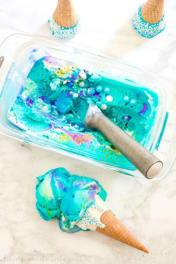 Mermaid party ideas: No-Churn Ice Cream by Home Made Interest