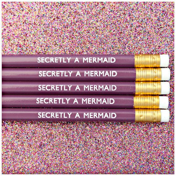 Mermaid party ideas: Secretly A Mermaid Pencils by Lucy Made Me