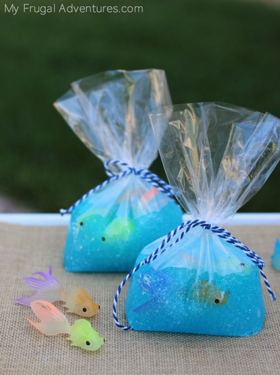 Mermaid party ideas: Fish in A Bag Slime by My Frugal Adventures
