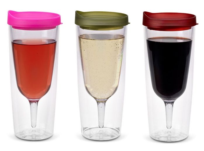 Clever ways to transport wine to picnics: Large Sippy Cups at Give Simple
