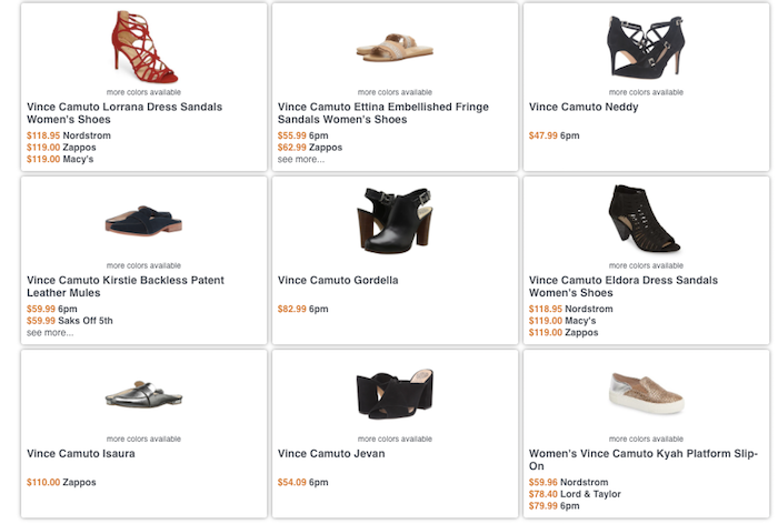 Save on shoes by using the price comparison engine at Purcado
