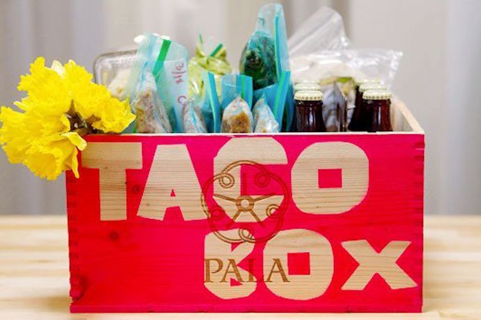 Stocking the kitchen for baby's arrival: Ask for help! (And maybe even make requests, like this super smart New Mama Taco Box at The Kitchn)
