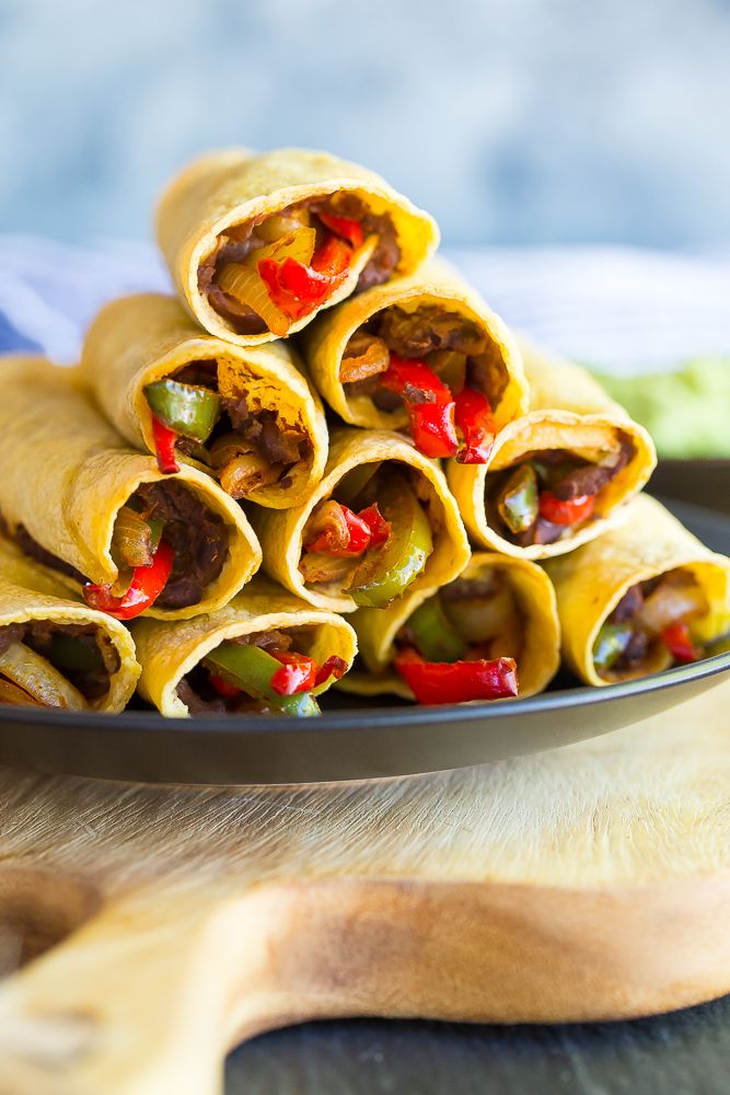 Cool Mom Eats weekly meal plan: Baked Fajita Taquitos at She Likes Food