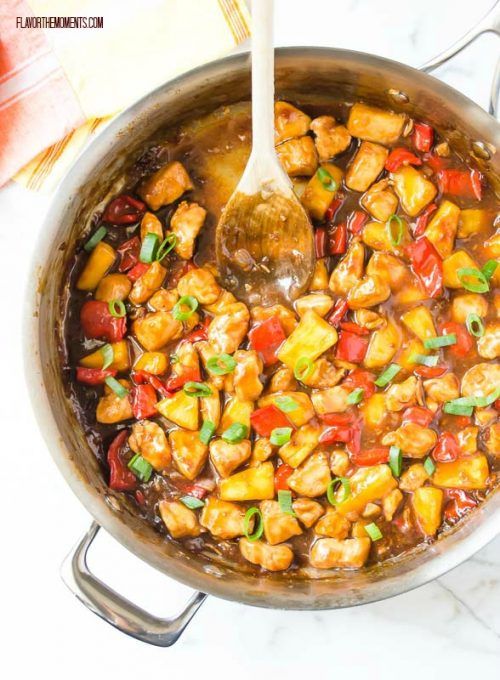 Cool Mom Eats weekly meal plan: Honey Pineapple Chicken Teriyaki Skillet at Flavor the Moments
