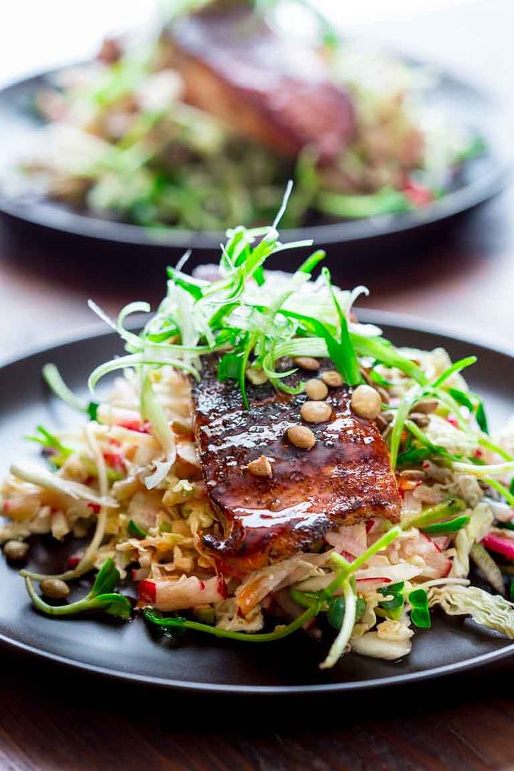 Cool Mom Eats weekly meal plan: Jerk Spiced Salmon with Hot and Sweet Slaw | Healthy Seasonal Recipes