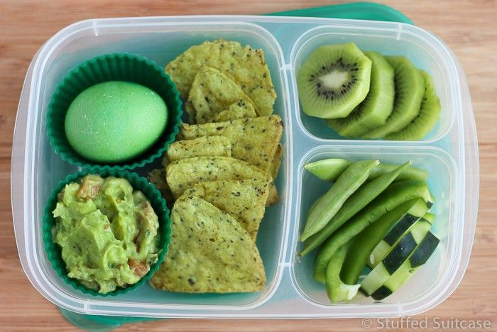 St. Patrick's Day bento boxes: Go all green, like this box at Stuffed Suitcase
