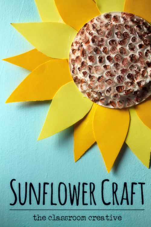 Flower crafts for kids: Upcycled Sunflower by The Classroom Creative