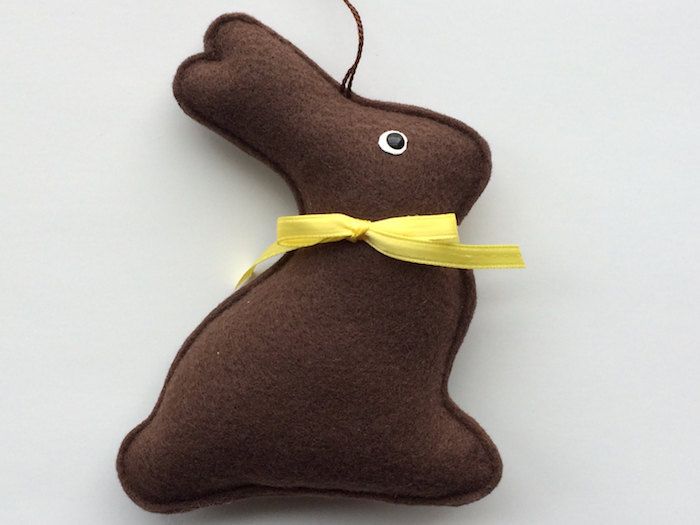 Cool bunny gifts for Easter: Chocolate bunny ornament at Ginger Sweet Crafts
