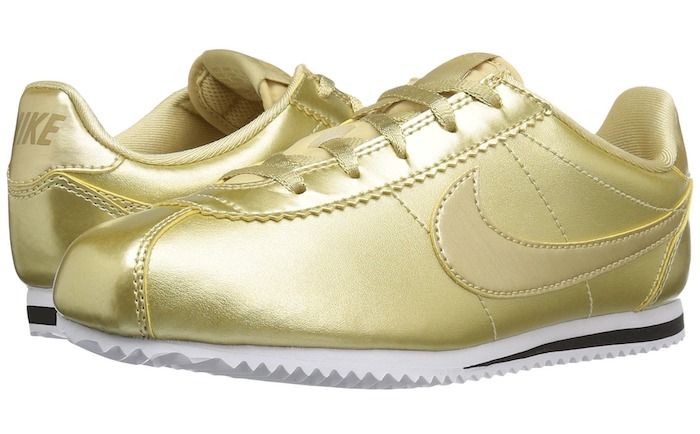 Cool metallic shoes for girls: Gold Nike sneakers