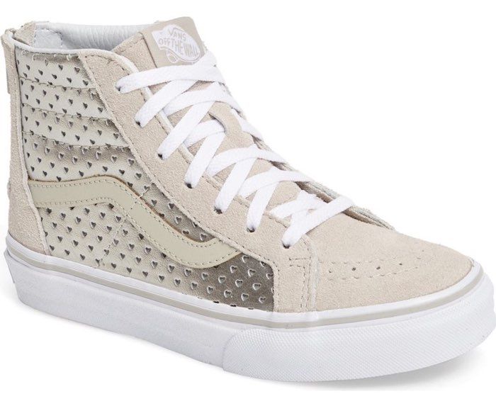 Cool metallic shoes for girls: metallic gold VANS high tops