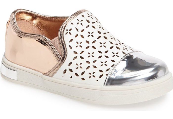 Cool metallic shoes for girls: Michael Kors rose gold and silver Ollie Gwen sneaker