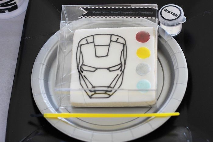 Superhero party themes for girls: Iron Man Cookies by Ashleigh Nicole Events