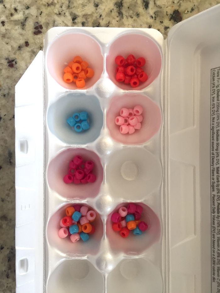 Surprising toy storage solutions: Keep old (cleaned) egg cartons to store small craft objects like beads or rainbow loom bands.