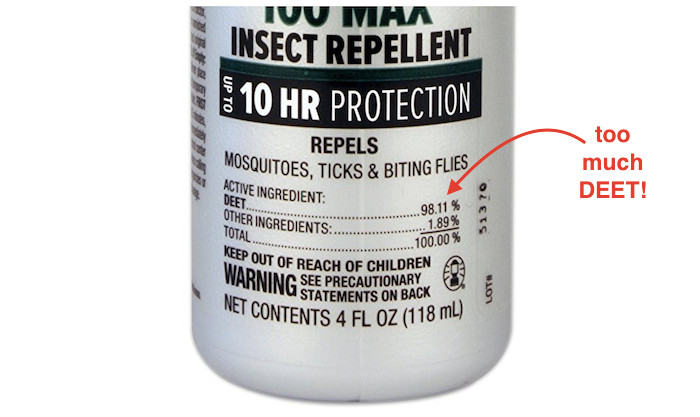 Tips for buying the best tick repellents for kids: Don't use any spray with more than 30% DEET.