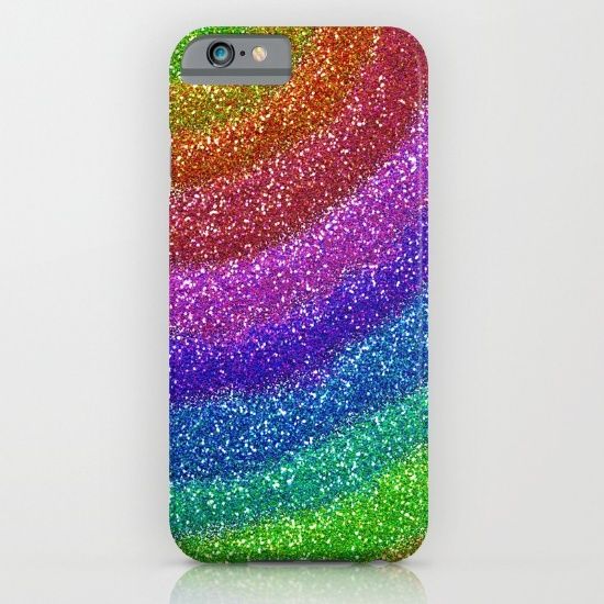 Rainbow iPhone cases: Glitter rainbow from Society6