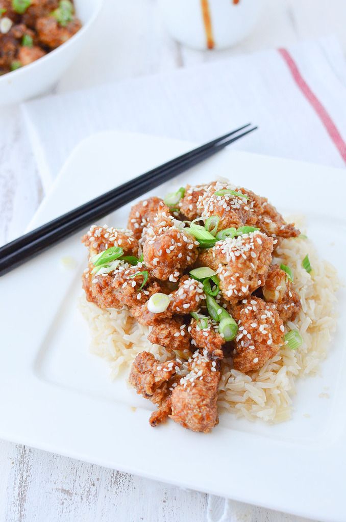 Cool Mom Eats weekly meal plan: General Tso's Cauliflower at Delish Knowledge