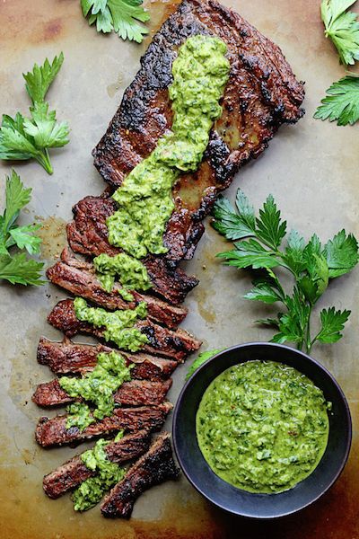 Father's Day meal plan: Marinated Skirt Steak with Chimichurri | Grand Baby Cakes