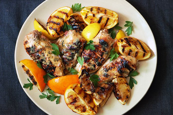 Best recipes for summer grilling: Grilled Citrus Chicken Breasts | Photo by Maria del Mar Sacasa for Bon Appetit 