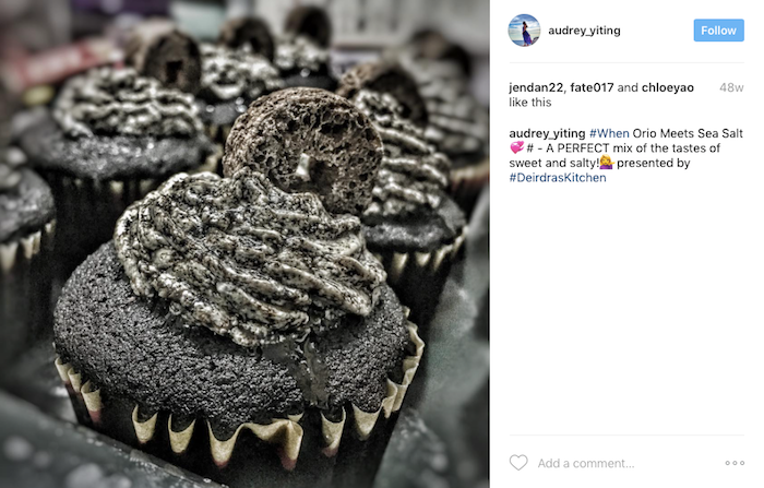 Goth food trend: Oreo sea salt cupcakes | Photo by @audrey_yiting