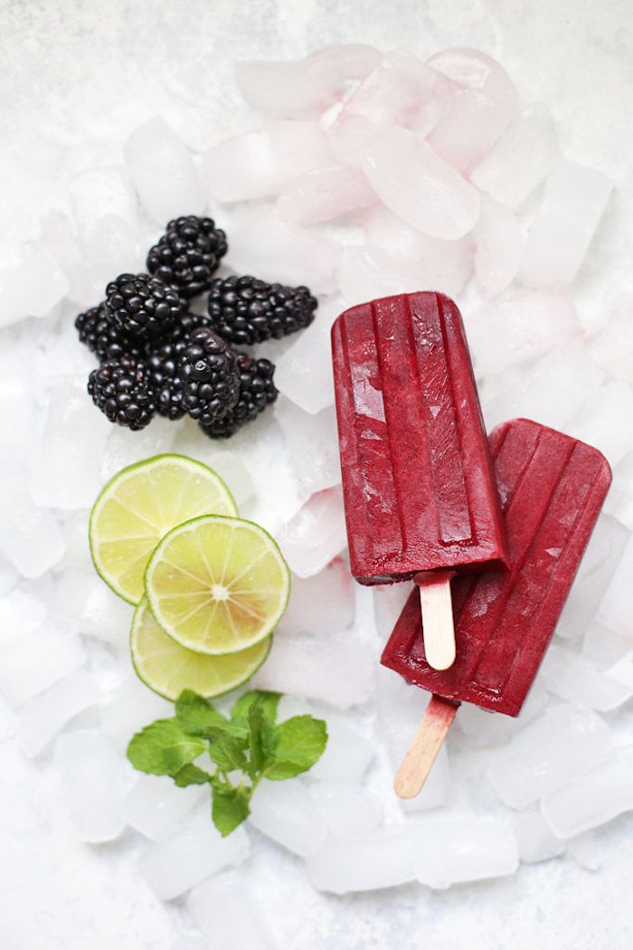 Gourmet popsicle recipes: Blackberry Mojito Popsicles at One Lovely Life