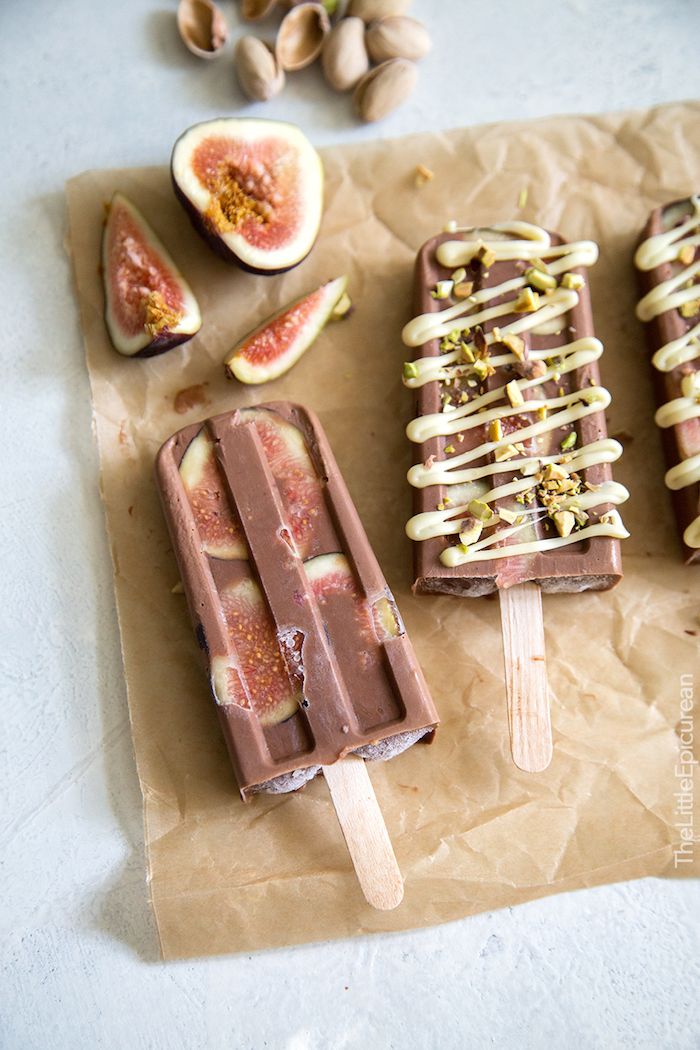 Gourmet popsicle recipes: Fig and Fudge Popsicles at The Little Epicurean