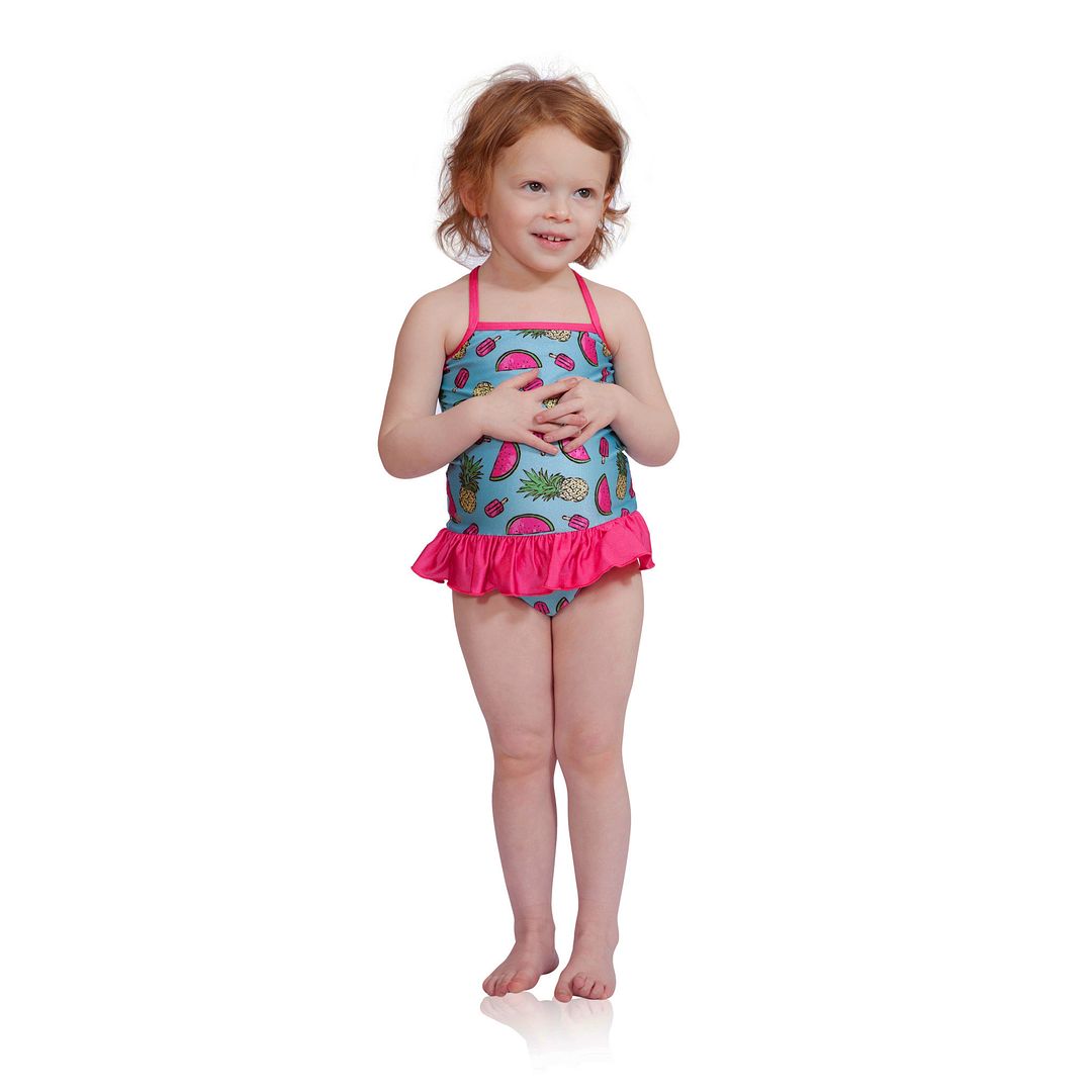 Cool one-piece bathing suits for girls: Tropical Fruit Swimsuit BY FASTEN Swimwear