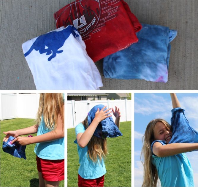 Backyard party ideas: Frozen T-Shirt Race by A Girl and A Glue Gun