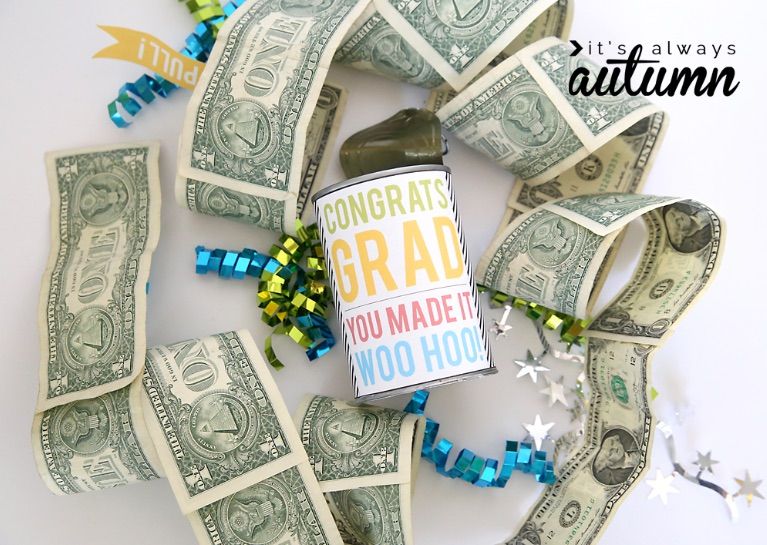 Cash gifts for grads: Cash Can by It's Always Autumn