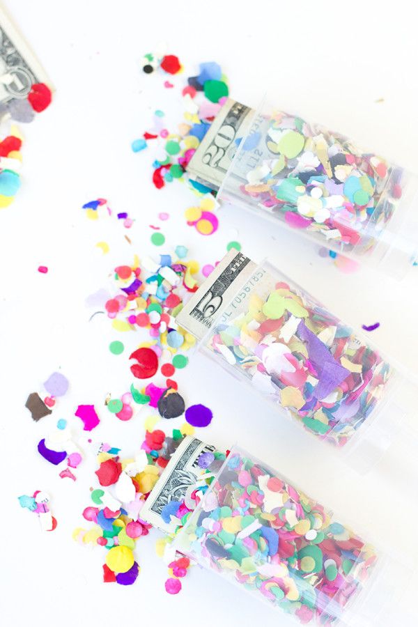 Cash gifts for grads: Cash Confetti Poppers by Studio DIY