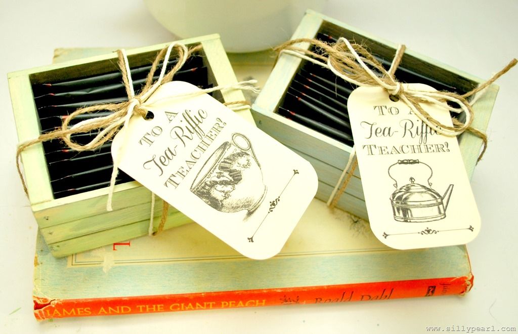 Teacher appreciation gifts: Free Tea Tag Printable by The Silly Pearl