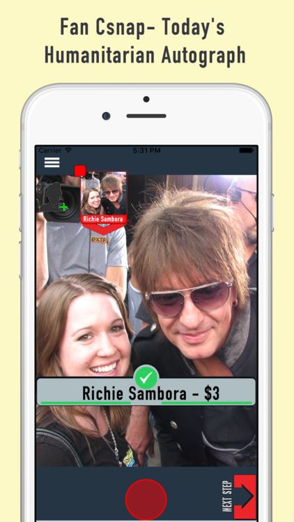 Csnaps celebrity selfie app: Fan Snap with Richie Sambora