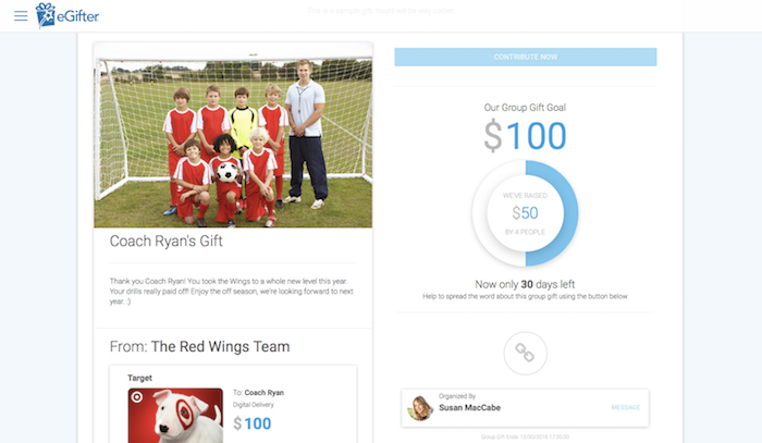 Helpful group gifts websites: eGifter charges no fees and adds personal touches