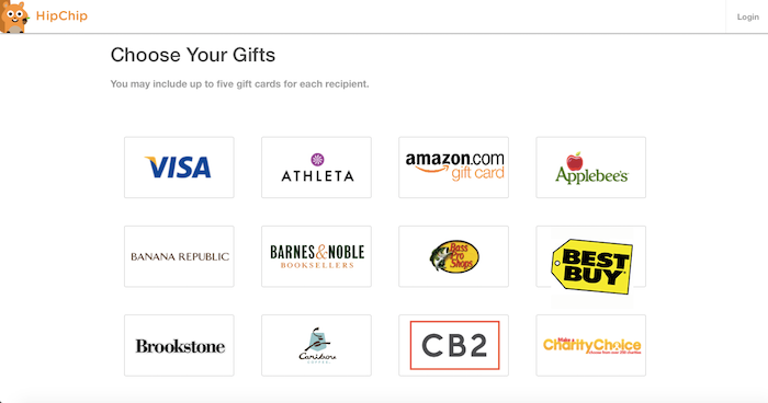 Helpful group gifts websites: HipChip lets you give multiple cards in one gift
