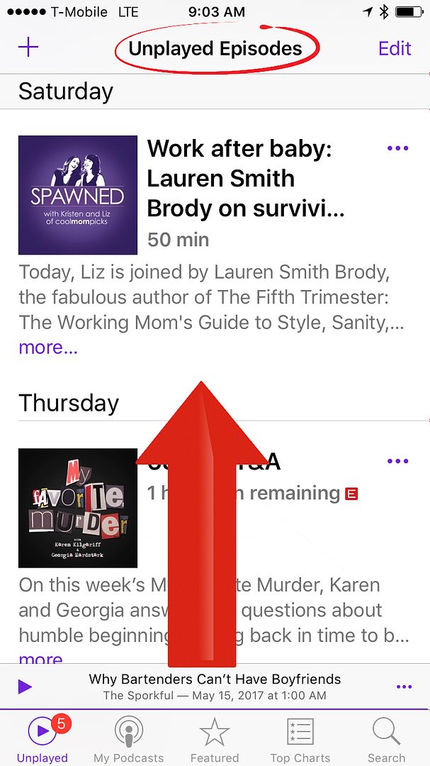 How to find and listen to podcasts on your iPhone: Unplayed Tab